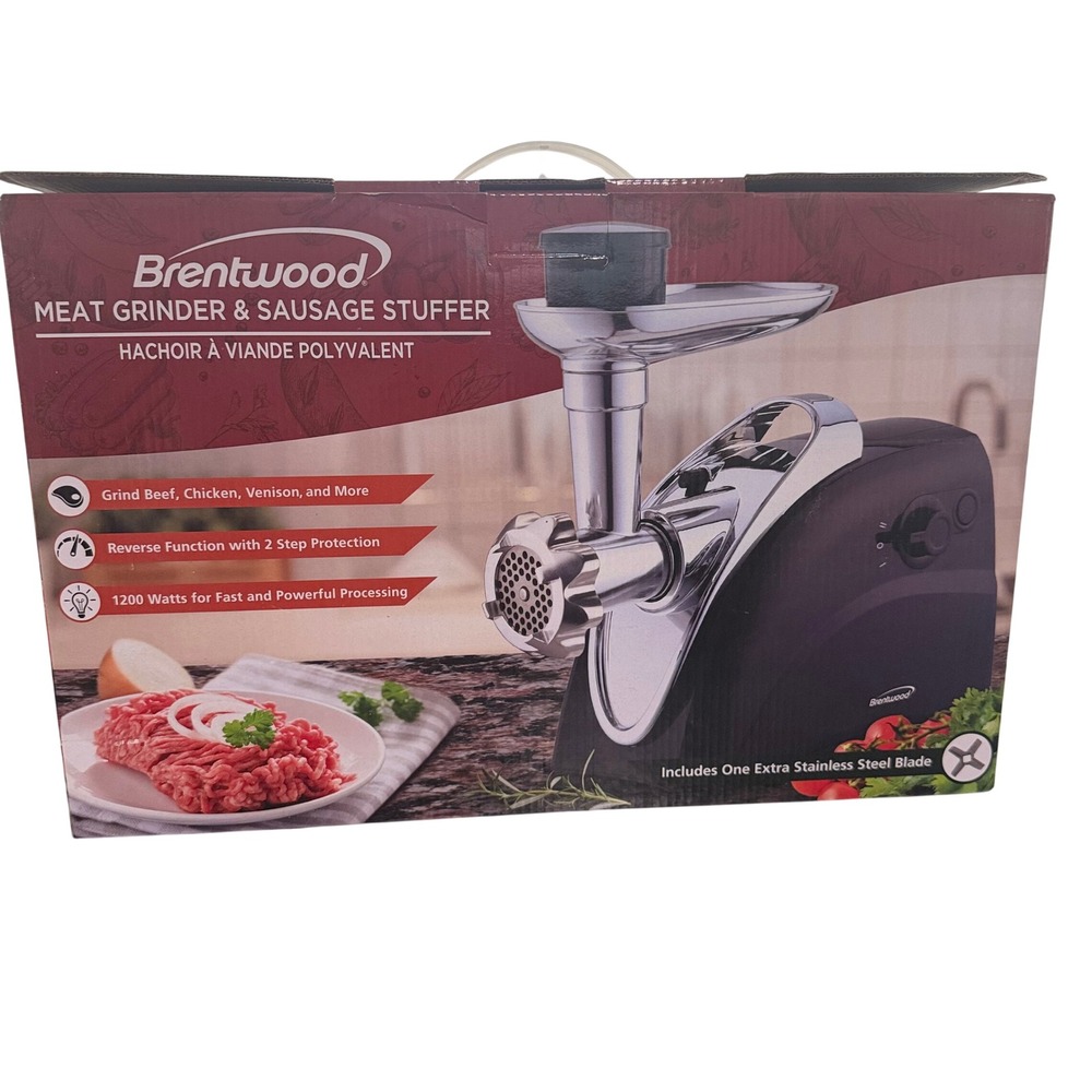 Brentwood MG-400BK Electric Meat Grinder & Sausage Stuffer 1200W Black